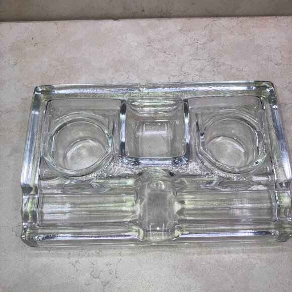 Antique Paragon Glass Inkwell & Pen Holder Manganese Glass Patent June 3, 1913 - Picture 3 of 9
